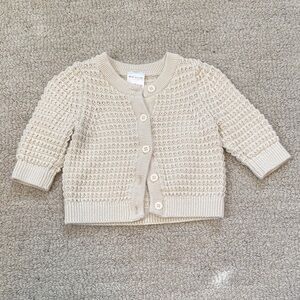 Hanna Andersson Cream Knit Baby Cardigan